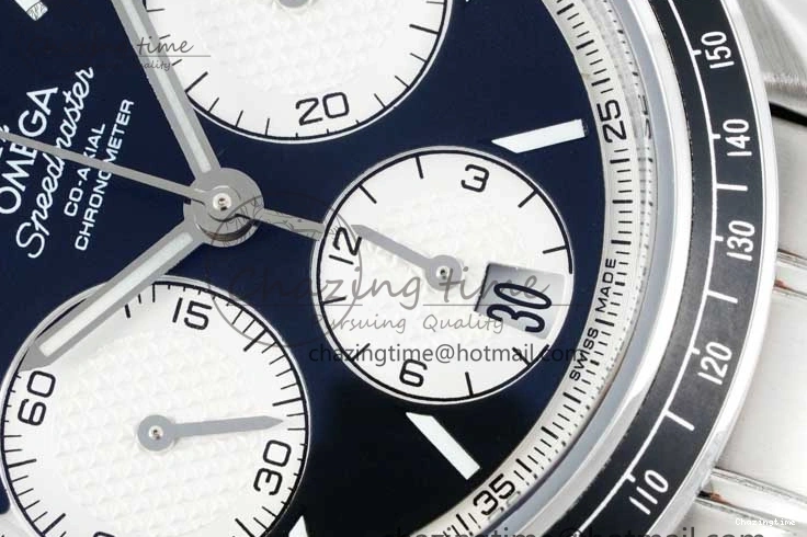 0403 Speedmaster Racing Master SS HKF Best Edition Black White Dial on SS Bracelet A Upgraded 7807